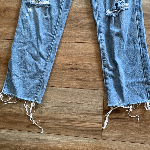 PAC Sun sz 25 high waist button fly distressed jeans raw hem euc - Picture 3 of 8